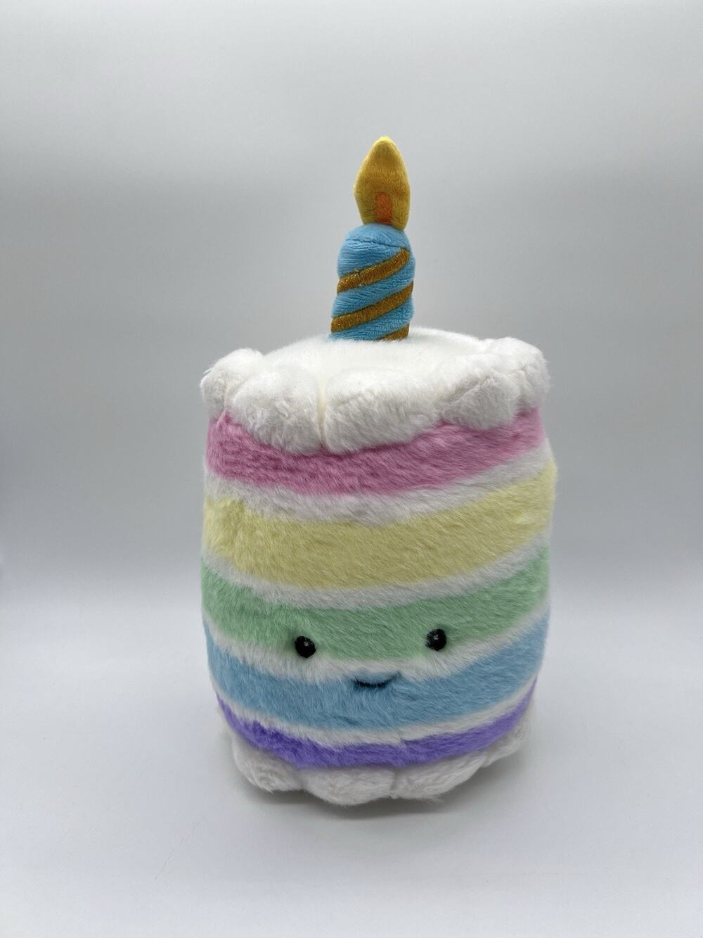 FAO Schwartz Plush Birthday Cake With Candle Rainbow Frosting